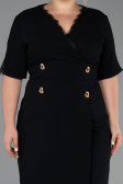 Robe De Invitation Grande Taille Midi Noir ABK2678