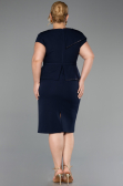 Robe De Invitation Grande Taille Midi Bleu Marine ABK2669