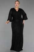 Robe De Soirée Grande Taille Longue Perlé Noir ABU6501
