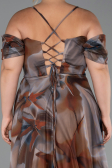 Robe De Soirée Grande Taille Longue Brun ABU6409