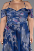 Robe De Soirée Grande Taille Longue Bleu Marine ABU6409