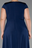 Robe Grande Taille Longue Bleu Marine ABU6410