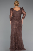 Robe De Soirée Grande Taille Longue Perlé Brun ABU5388