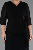 Robe De Invitation Grande Taille Midi Noir ABK2668