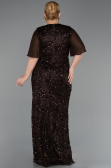 Robe De Soirée Grande Taille Longue Squameuse Brun ABU6373