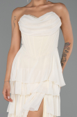 Robe de Soirée Longue Mousseline Jaune ABU6397