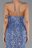 Robe de Soirée Longue Squameuse Indigo ABU6498