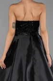 Robe de Soirée Longue Perlé Noir ABU5511