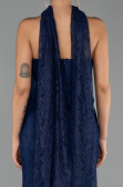 Robe de Soirée Longue Dantelle Bleu Marine ABU6487