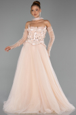Robe de Soirée Longue Saumon ABU6523