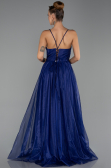 Robe de Soirée Longue Bleu Marine ABU6123