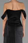 Robe de Soirée Longue Mousseline Noir ABU6496