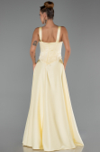 Robe de Soirée Longue Satin Jaune ABU6527