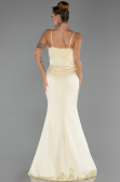 Robe de Soirée Longue Satin Jaune ABU6499