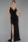Robe de Soirée Longue Mousseline Noir ABU6500