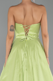 Robe de Soirée Longue Pistache vert ABU6502