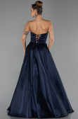 Robe de Soirée Longue Bleu Marine ABU6502