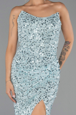 Robe de Soirée Longue Squameuse Menthe ABU6503