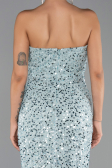 Robe de Soirée Longue Squameuse Menthe ABU6503