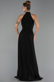 Robe de Soirée Longue Mousseline Noir ABU6506