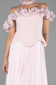 Robe de Soirée Midi Mousseline Poudre ABU6037