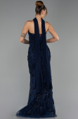 Robe de Soirée Longue Bleu Marine ABU6442