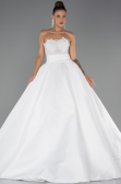 Robes de Mariage Longue Satin Blanc ABG197