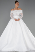 Robes de Mariage Longue Satin Blanc ABG197