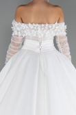 Robes de Mariage Longue Satin Blanc ABG197