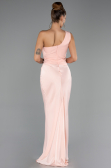 Robe de Soirée Longue Satin Saumon ABU6331