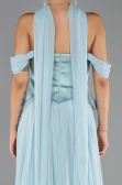 Robe de Soirée Longue Mousseline Menthe ABU5327