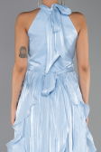 Robe de Soirée Longue Mousseline Bleu clair ABU6227