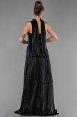 Robe de Soirée Longue Mousseline Noir ABU6531
