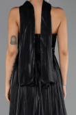 Robe de Soirée Longue Mousseline Noir ABU6531