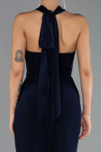 Robe de Soirée Grande Taille Longue Bleu Marine ABU6539