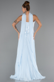 Robe de Soirée Longue Mousseline Bleu clair ABU6436