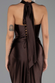 Robe de Soirée Grande Taille Longue Brun ABU6539