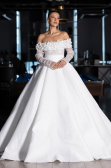 Robes de Mariage Longue Satin Blanc ABG197