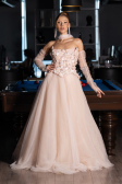 Robe de Soirée Longue Saumon ABU6523