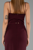 Robe de Cérémonie Midi Rouge Bordeaux ABK2687