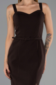 Robe de Cérémonie Midi Brun ABK2688
