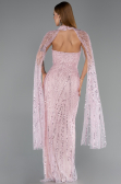 Robe de Soirée Longue Perlé Poudre ABU6154