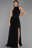Robe de Soirée Longue Mousseline Noir ABU6550