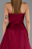 Robe de Soirée Longue Satin Prune ABU6553