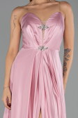 Robe de Soirée Longue Satin Poudre ABU6553