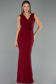 Robe de Soirée Longue Rouge Bordeaux ABU6524