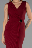 Robe de Soirée Longue Rouge Bordeaux ABU6524