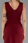 Robe de Soirée Longue Rouge Bordeaux ABU6524