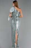 Robe de Soirée Longue Squameuse Menthe ABU6559