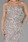 Robe de Soirée Longue Beige ABU6439